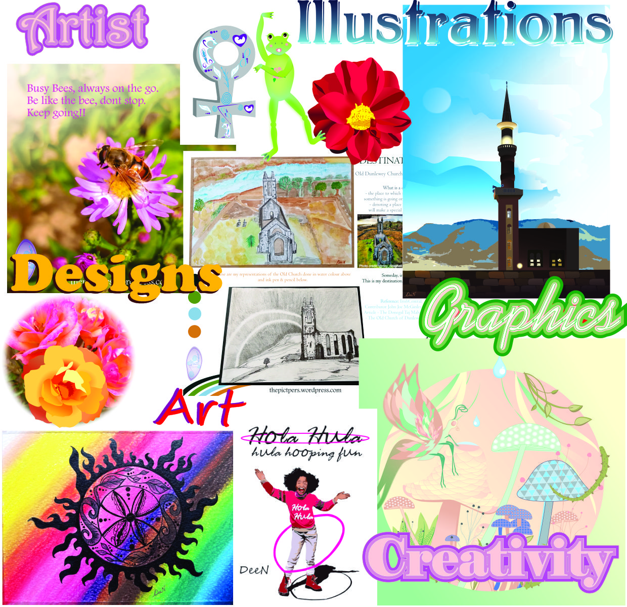 A few of our design works, graphics, social media posts, drawings & art